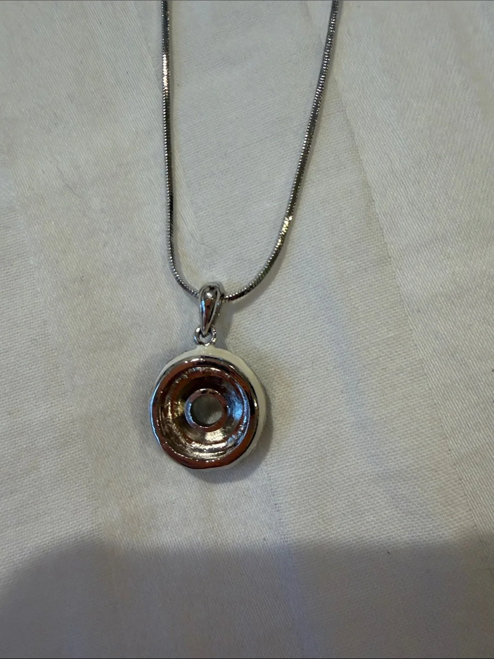 Silver Chain Necklace with sprinkle Donut Pendant